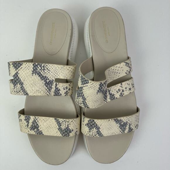 Cole Haan 2. Zerogrand Snake Print Slotted Slide Sandals W13317 Womens Sz 10.5 - Picture 6 of 16
